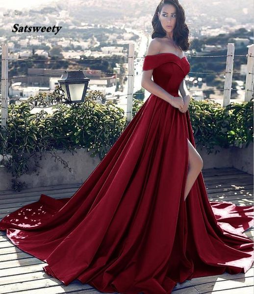 elegant sell ball gown offtheshoulder court train women formal evening gown blue satin prom dress split vestido formatura6115589, Red
elegant sell ball gown offtheshoulder court train women formal evening gown blue satin prom dress split vestido formatura6115589, Red