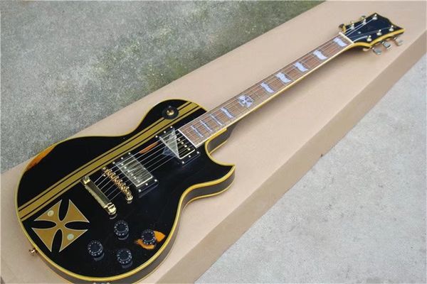 custom old james hetfield metal iron cross sw black electric guitar classic relic yellow striped gold hardware black pickguard
custom old james hetfield metal iron cross sw black electric guitar classic relic yellow striped gold hardware black pickguard