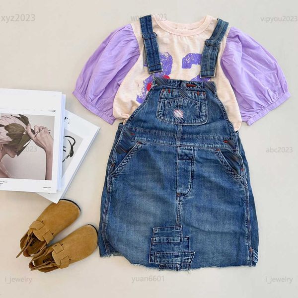 kids designer clothes baby sets girls dress 2pcs bubble sleeve patchwork t-shirt and denim strap skirt multiple product, White
kids designer clothes baby sets girls dress 2pcs bubble sleeve patchwork t-shirt and denim strap skirt multiple product, White
