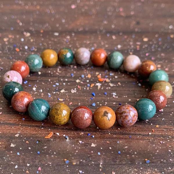 mg1837 8 mm african ocean jasper bracelet womens natural gemstone beaded chakra wrist jewelry, Black
mg1837 8 mm african ocean jasper bracelet womens natural gemstone beaded chakra wrist jewelry, Black