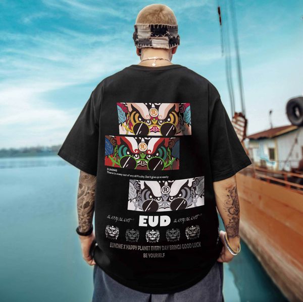 2023 street short-sleeved t-shirt men's tide cartoon printing loose big size half-sleeve couple hip-hop five-minute sleeve, White;black
2023 street short-sleeved t-shirt men's tide cartoon printing loose big size half-sleeve couple hip-hop five-minute sleeve, White;black