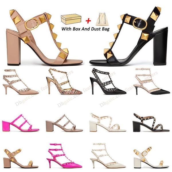 high heel shoe woman designer sandals valentine's heel open toe slingback low kitten heels rivets sandal slides luxury pink black point
high heel shoe woman designer sandals valentine's heel open toe slingback low kitten heels rivets sandal slides luxury pink black point