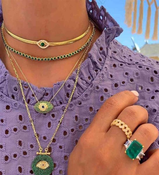 green cz paved lucky evil eye charm pendant necklace for women lady layered chain link choker party jewelry4838514, Silver
green cz paved lucky evil eye charm pendant necklace for women lady layered chain link choker party jewelry4838514, Silver