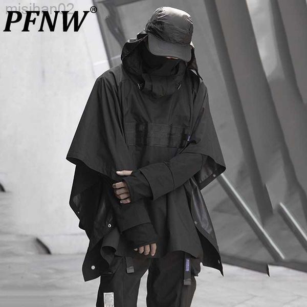 men's hoodies sweatshirts pfnw darkwear punk performance cloak shawl outdoor rain and snow windbreaker coat of teenagers techwear for m, Black
men's hoodies sweatshirts pfnw darkwear punk performance cloak shawl outdoor rain and snow windbreaker coat of teenagers techwear for m, Black