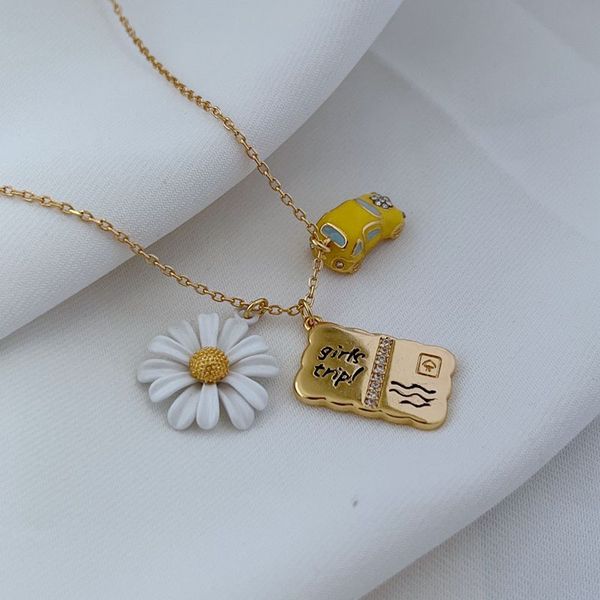 pendant necklace real 18k gold plated daisy car chain jewelries letter wedding gift factory wholesale with dust bag, Silver
pendant necklace real 18k gold plated daisy car chain jewelries letter wedding gift factory wholesale with dust bag, Silver