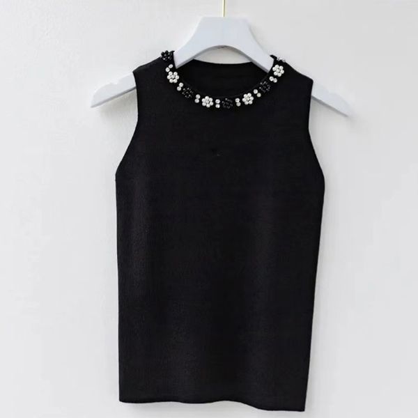 women's knits tanksclothing summer retro knit rhinestone sleeveless sweater classic quality cc horizontal stripe high elasticity tight, White
women's knits tanksclothing summer retro knit rhinestone sleeveless sweater classic quality cc horizontal stripe high elasticity tight, White
