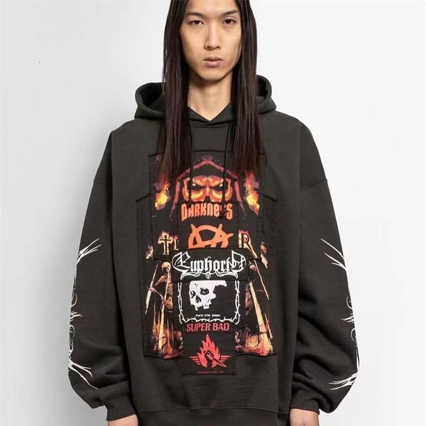 men's hoodies sweatshirts vetements 2023ss exotic worn and women's loose 230729, Black
men's hoodies sweatshirts vetements 2023ss exotic worn and women's loose 230729, Black