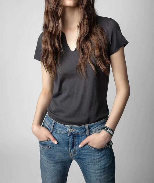 zadig voltaire designer t shirt english letter print on the back of the drilling u-neck women short sleeved t-shirt polos, White
zadig voltaire designer t shirt english letter print on the back of the drilling u-neck women short sleeved t-shirt polos, White