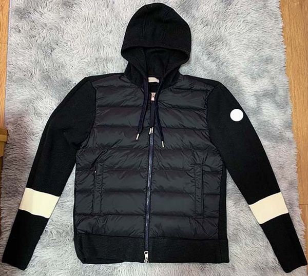 sleeve stitching design mens down jacket arm badge hooded knitted jacket winter men down jackets, Black
sleeve stitching design mens down jacket arm badge hooded knitted jacket winter men down jackets, Black