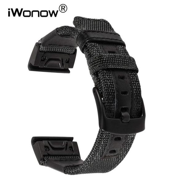 26mm genuine nylon leather watchband for garmin fenix 5x 3 3hr quick easy fit watch band stainless steel clasp wrist strap y7436143, Black;brown
26mm genuine nylon leather watchband for garmin fenix 5x 3 3hr quick easy fit watch band stainless steel clasp wrist strap y7436143, Black;brown