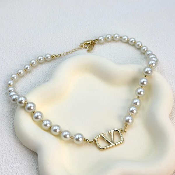 18k gold plated designer necklaces pearl choker chain letter pendants fashion womens stainless steel necklace wedding jewelry accessories, Silver
18k gold plated designer necklaces pearl choker chain letter pendants fashion womens stainless steel necklace wedding jewelry accessories, Silver