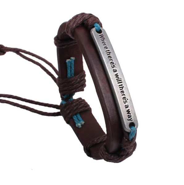 where there039s a will there039s a way inspirational letter metal plate leather bracelets for women men gift wristlet adjust1861273, Golden;silver
where there039s a will there039s a way inspirational letter metal plate leather bracelets for women men gift wristlet adjust1861273, Golden;silver