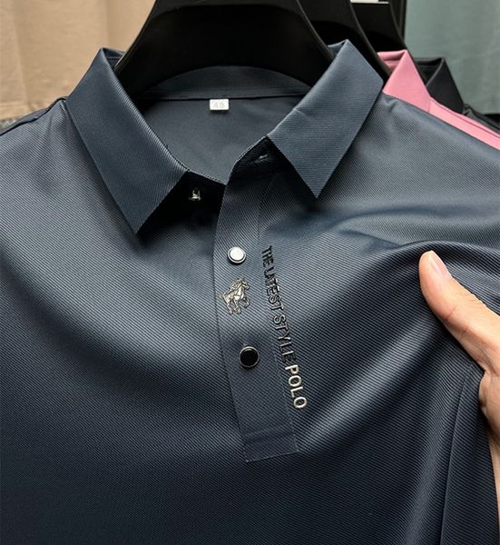 mens polos ice silk breathable short sleeve tshirt summer fashion embroidery casual elastic comfort polo shirt 230729, White;black
mens polos ice silk breathable short sleeve tshirt summer fashion embroidery casual elastic comfort polo shirt 230729, White;black
