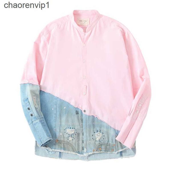 high street down shirts 1 quality vintage washed patchwork denim jacket streetwear coat men and women clothing, White;black
high street down shirts 1 quality vintage washed patchwork denim jacket streetwear coat men and women clothing, White;black