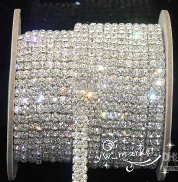 wedding jewelry 2row ss16 clear crystal rhinestone trims close chain silver 10 yard3799048
wedding jewelry 2row ss16 clear crystal rhinestone trims close chain silver 10 yard3799048
