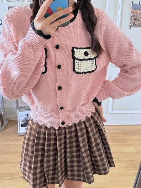 women's knits tees casual short sweater female cardigans autumn soft knitwear coat women pocket loose knitted 2023 230729, White
women's knits tees casual short sweater female cardigans autumn soft knitwear coat women pocket loose knitted 2023 230729, White