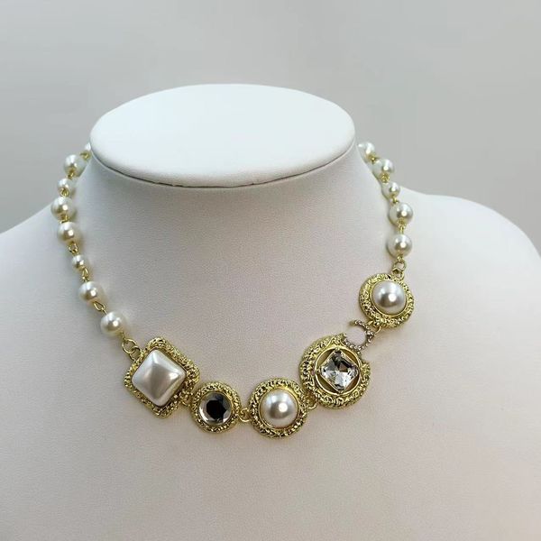 fashion women luxury designer stainless steel necklace choker pendant chain crystal 18k gold plated double letter necklaces statement jewelr, Silver
fashion women luxury designer stainless steel necklace choker pendant chain crystal 18k gold plated double letter necklaces statement jewelr, Silver