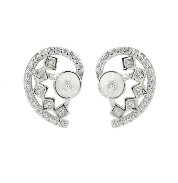 pearl earring settings symmetrical half cut heart 925 sterling silver zircon wedding bridal jewelry 5 pairs7250304, Slivery;crystal
pearl earring settings symmetrical half cut heart 925 sterling silver zircon wedding bridal jewelry 5 pairs7250304, Slivery;crystal