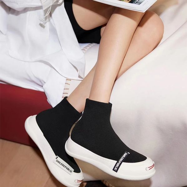 flying knitted socks shoes for women men couples thick bottom increase casual fashion smiley autumn and winter new elastic high boots, Black
flying knitted socks shoes for women men couples thick bottom increase casual fashion smiley autumn and winter new elastic high boots, Black