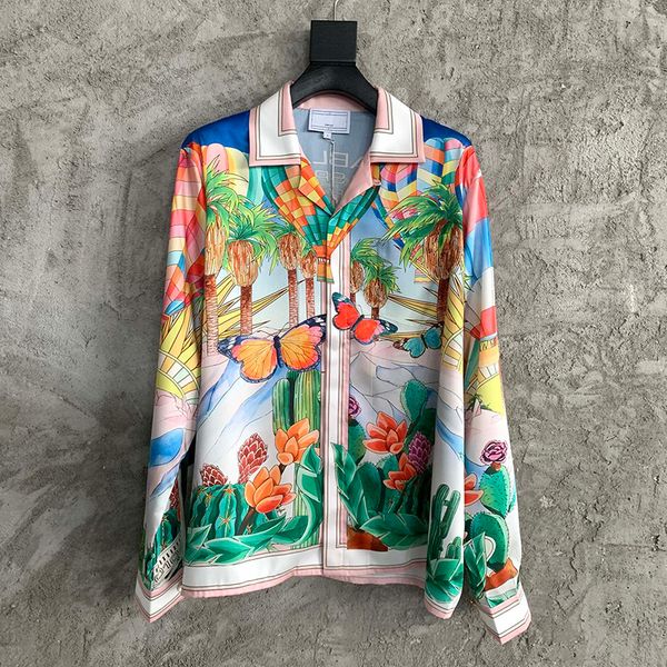 2023ss men's designer air balloon pattern silk long sleeve shirt classic casual shirt spring polo coat, White;black
2023ss men's designer air balloon pattern silk long sleeve shirt classic casual shirt spring polo coat, White;black