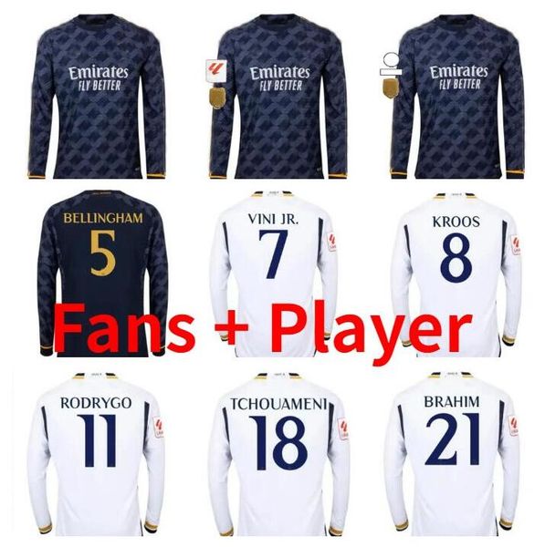 player version valverde alaba soccer jerseys 23 24 long sleeve tchouameni rodrgo football shirt camavinga asensio modric bellingham 2023 202, Black;yellow
player version valverde alaba soccer jerseys 23 24 long sleeve tchouameni rodrgo football shirt camavinga asensio modric bellingham 2023 202, Black;yellow