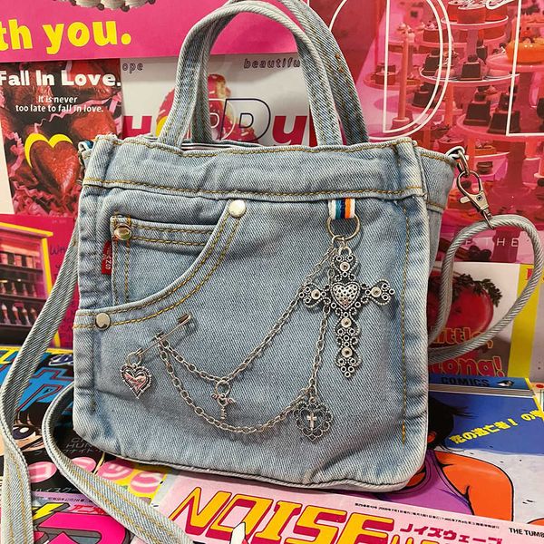 totes haex genjuku chain women's handbag fashion y2k street denim cross shoulder bag punk zipper vintage bolso mujer
totes haex genjuku chain women's handbag fashion y2k street denim cross shoulder bag punk zipper vintage bolso mujer
