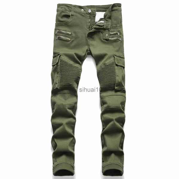 men's jeans denim jeans men riding pants army green motorcycle jeans straight design plus size trousers casual pants j230728, Blue
men's jeans denim jeans men riding pants army green motorcycle jeans straight design plus size trousers casual pants j230728, Blue