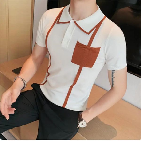 2023 brand clothing fashion men summer knitting stripe polo shirts/male slim fit leisure polo shirts s-4xl, White;black
2023 brand clothing fashion men summer knitting stripe polo shirts/male slim fit leisure polo shirts s-4xl, White;black