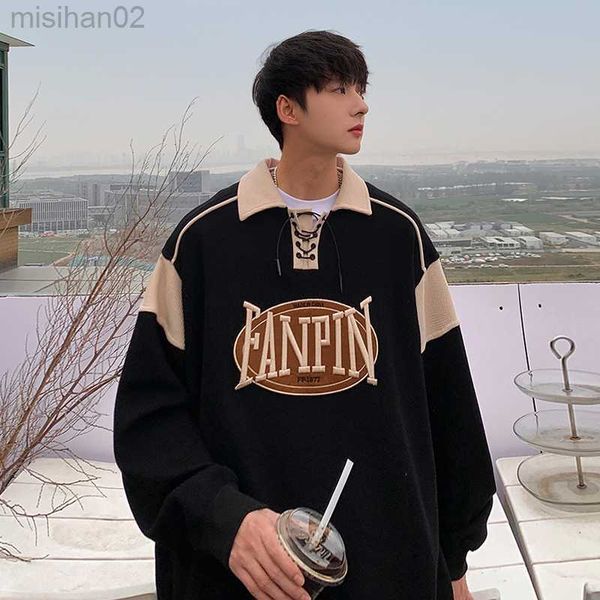 men's hoodies sweatshirts lappster-youth embroidery patchwork hoodie 2023 pullover streetwear korean fashions loose color block hkd2307, Black
men's hoodies sweatshirts lappster-youth embroidery patchwork hoodie 2023 pullover streetwear korean fashions loose color block hkd2307, Black