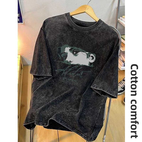 galleries old washed short sleeved t-shirt for men and women's summer ins trendy brand american retro high street loose fitting pure co, White;black
galleries old washed short sleeved t-shirt for men and women's summer ins trendy brand american retro high street loose fitting pure co, White;black