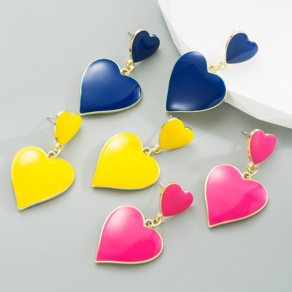 simple and cute love shaped earrings, female alloy electroplated oil drop earrings, personalized earrings, Silver
simple and cute love shaped earrings, female alloy electroplated oil drop earrings, personalized earrings, Silver