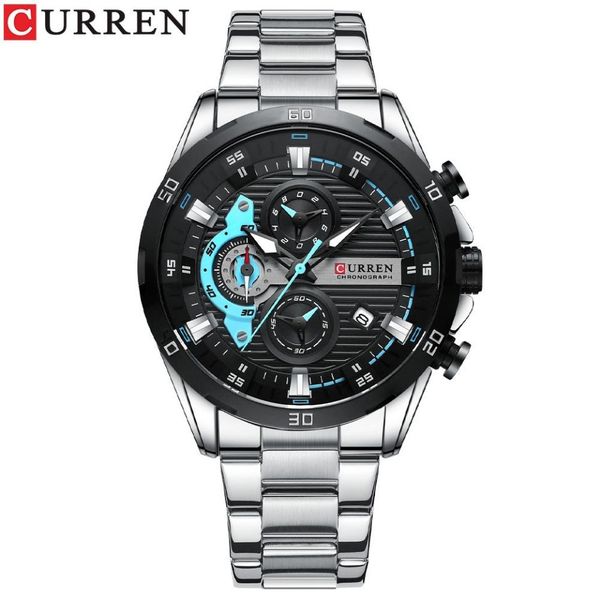 fashion designer 8402 men's watch calendar watch six-pin steel belt quartz business men's watch, Slivery;black
fashion designer 8402 men's watch calendar watch six-pin steel belt quartz business men's watch, Slivery;black