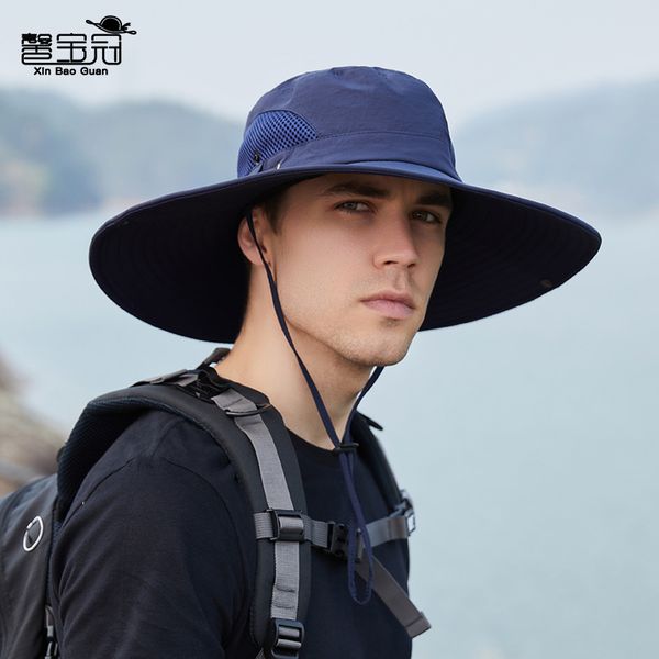 fashion designer jewelry men's large eaves sunshade outdoor hat for mountain climbing and breathable cycling versatile sunshade basebal, Blue;gray
fashion designer jewelry men's large eaves sunshade outdoor hat for mountain climbing and breathable cycling versatile sunshade basebal, Blue;gray
