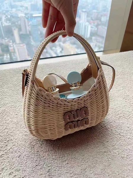 designer bags women's woven bag shoulder handbag miu tote bag 1eo9