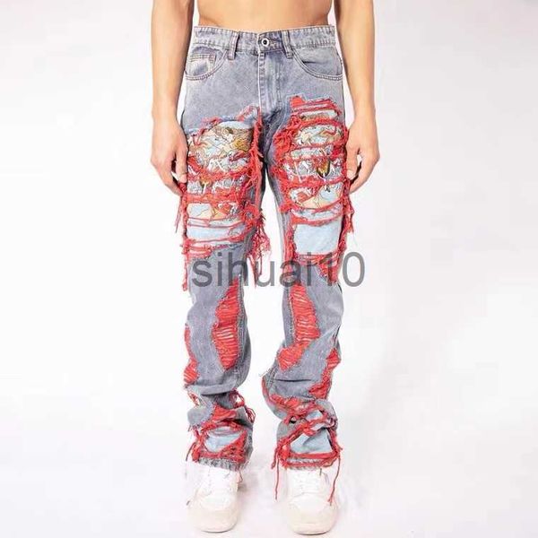 men's jeans high street hip hop destroy brushed embroidered baggy jeans casual straight leg denim pants man women j230728, Blue
men's jeans high street hip hop destroy brushed embroidered baggy jeans casual straight leg denim pants man women j230728, Blue