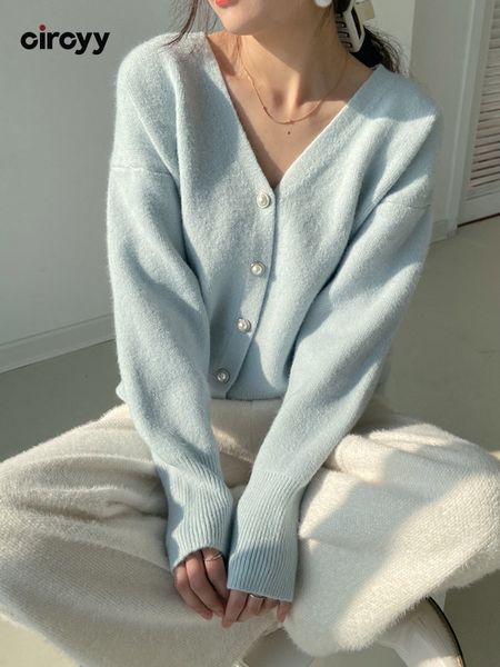 women's knits tees circyy knitted cardigan women sweater korean fashion white blue pink vneck lady clothes soft loose coat fall winter
women's knits tees circyy knitted cardigan women sweater korean fashion white blue pink vneck lady clothes soft loose coat fall winter