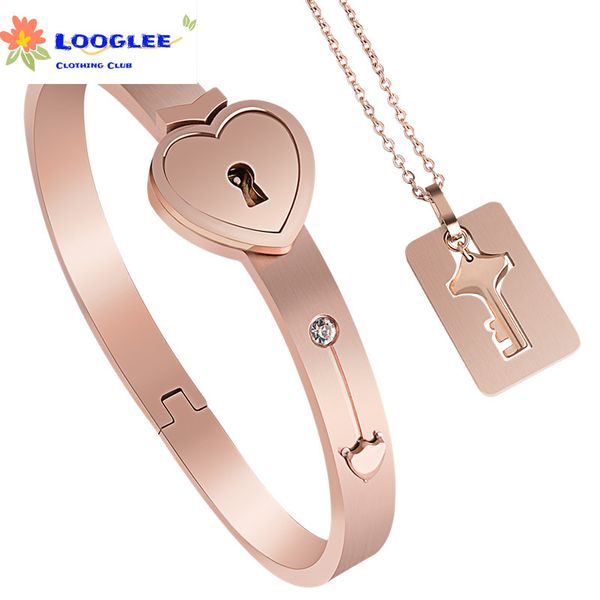 love lock titanium steel bracelet with key rush to the sky stainless steel set diamond titanium steel couple bracelet, Black
love lock titanium steel bracelet with key rush to the sky stainless steel set diamond titanium steel couple bracelet, Black