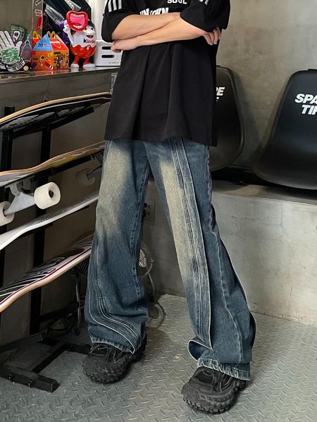 men's jeans heavy stitching design baggy jeans retro street hip hop washed wide leg trousers fashion korean casual men's clothing, Blue
men's jeans heavy stitching design baggy jeans retro street hip hop washed wide leg trousers fashion korean casual men's clothing, Blue