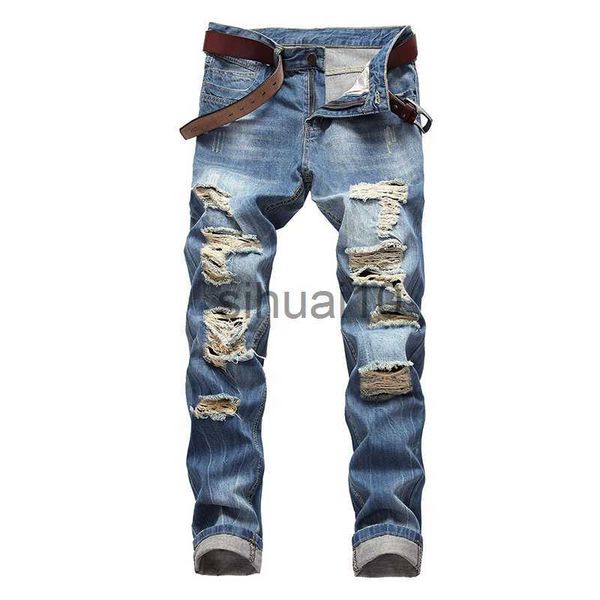 men's jeans denim jean for men's pants vintage straight hole cool trousers guys europe america style big plus size ripped j230728, Blue
men's jeans denim jean for men's pants vintage straight hole cool trousers guys europe america style big plus size ripped j230728, Blue