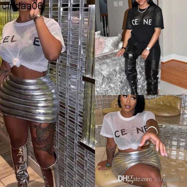luxury fashion brand women t shirts designer clothing letter printing mesh hole fabric simple black and white short sleeve top
luxury fashion brand women t shirts designer clothing letter printing mesh hole fabric simple black and white short sleeve top