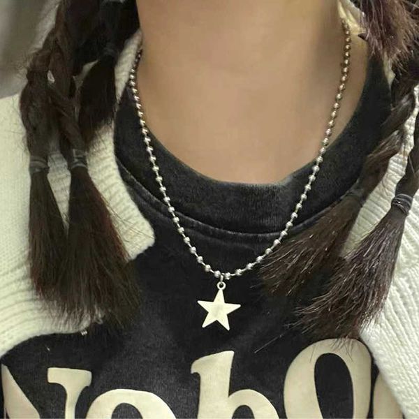 2023 fashion stainless steel crystal star pendant necklace women y2k punk vintage beaded star chains necklaces aesthetic jewelry l226, Silver
2023 fashion stainless steel crystal star pendant necklace women y2k punk vintage beaded star chains necklaces aesthetic jewelry l226, Silver
