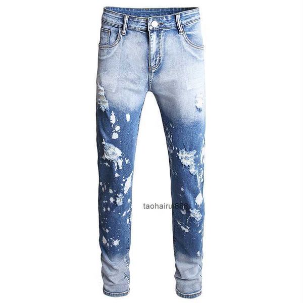 stretch straight leg jeans trendy men's clothing perforated denim pants oversized pants, Blue
stretch straight leg jeans trendy men's clothing perforated denim pants oversized pants, Blue