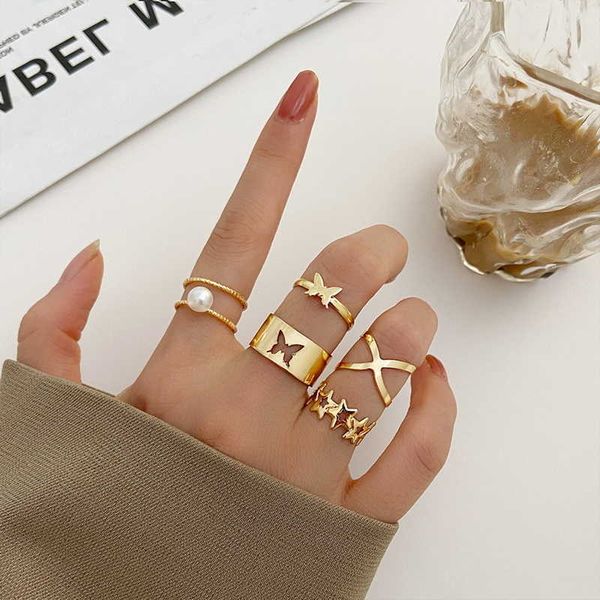 boho retro hollow heart butterfly ring set bohemia gold color moon imitation pearl chain geometric zircon shining women rings p17d, Silver
boho retro hollow heart butterfly ring set bohemia gold color moon imitation pearl chain geometric zircon shining women rings p17d, Silver