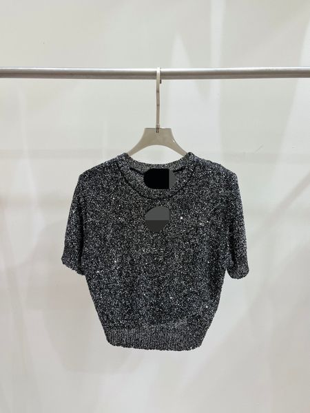 322 2023 spring brand same style sweater short sleeve crew neck pullover fashion womens clothes womens qian28, White;black
322 2023 spring brand same style sweater short sleeve crew neck pullover fashion womens clothes womens qian28, White;black