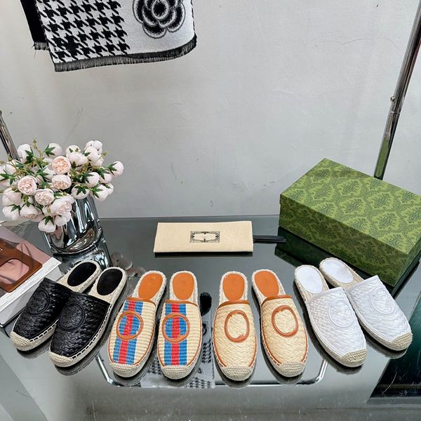 woven espadrilles sile women's interlocking g mules flat slippers raffia sandals luxury designer casual sand shoes factory footwear siz, Black
woven espadrilles sile women's interlocking g mules flat slippers raffia sandals luxury designer casual sand shoes factory footwear siz, Black