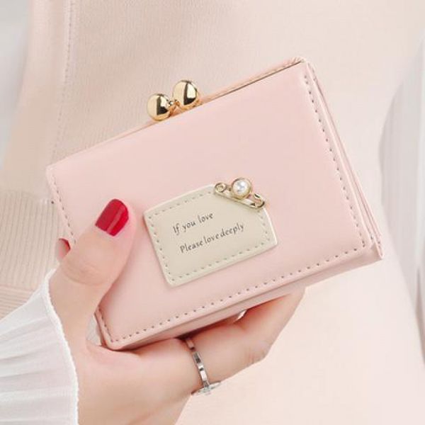 women's small wallet women's short cute three fold multifunctional mini card bag, Black
women's small wallet women's short cute three fold multifunctional mini card bag, Black