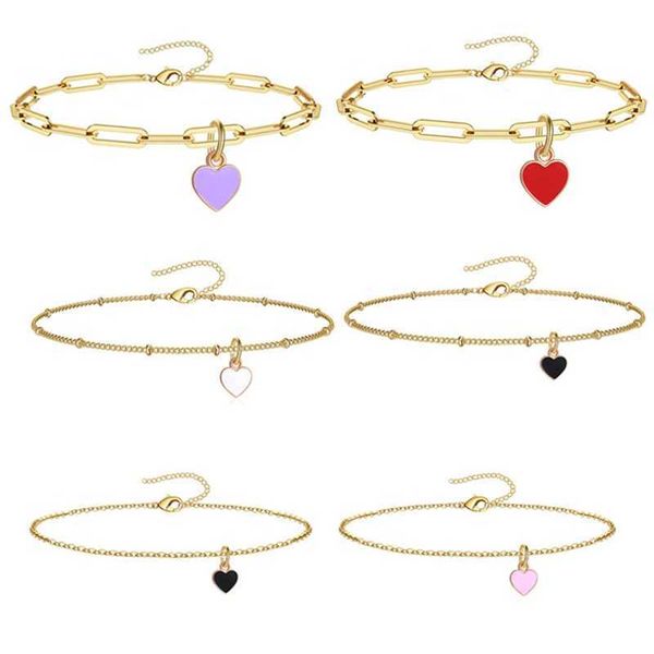 stainless steel anklet gold color link chain enamel heart valentine's day jewelry summer beach on foot ankle bracelet 21cm long 230719, Red;blue
stainless steel anklet gold color link chain enamel heart valentine's day jewelry summer beach on foot ankle bracelet 21cm long 230719, Red;blue
