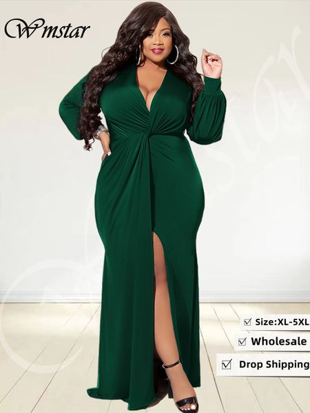 plus size dresses wmstar plus size party dresses for women v neck long sleeve slip hem bodycon stretch elegant maxi dress wholesale drop 230, Black
plus size dresses wmstar plus size party dresses for women v neck long sleeve slip hem bodycon stretch elegant maxi dress wholesale drop 230, Black
