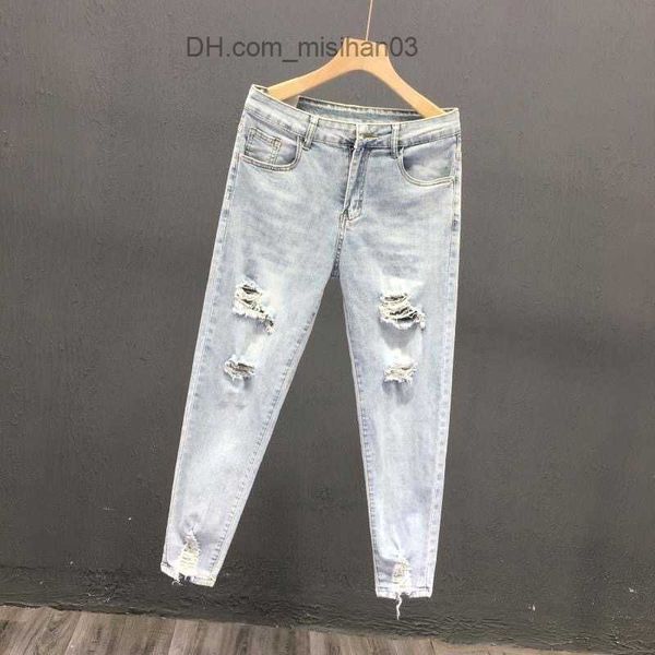 men's pants spring/summer 2023 new men's solid teared jeans men's casual comfort elastic slim-fit pants z230801, Black
men's pants spring/summer 2023 new men's solid teared jeans men's casual comfort elastic slim-fit pants z230801, Black
