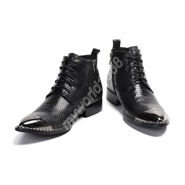 british style men boots shoes pointed metal head ankle short boots men genuine leather black lace-up men boots, eu38-46
british style men boots shoes pointed metal head ankle short boots men genuine leather black lace-up men boots, eu38-46
